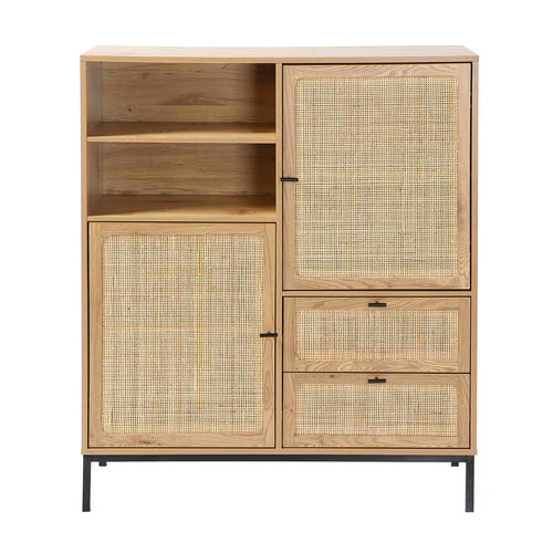 Calicosy - JAYA Hoog dressoir - Licht hout - 40x100x120 cm