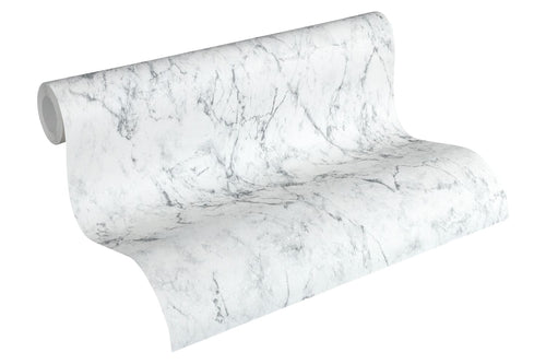 A.S. Création behang marmer grijs wit - 53 cm x 10.05 m - AS-361572