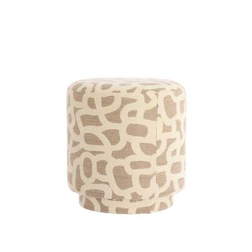 Light & Living poef Davonte - bruin - Ø40cm