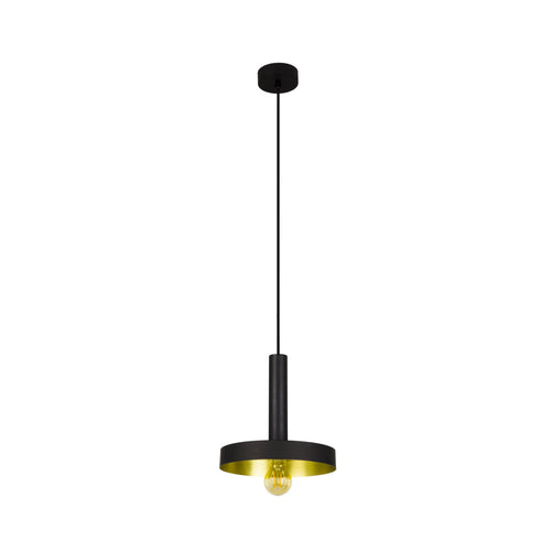 Faro Whizz - 1 Light Dome Ceiling Pendant Zwart, Goud, E27