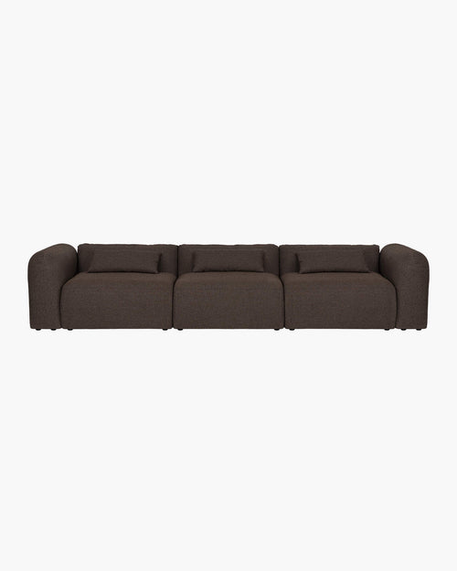 noo.ma Yaro 4-zits bank - Chocolate Brown Bouclé, polyester bekleding, soft zit