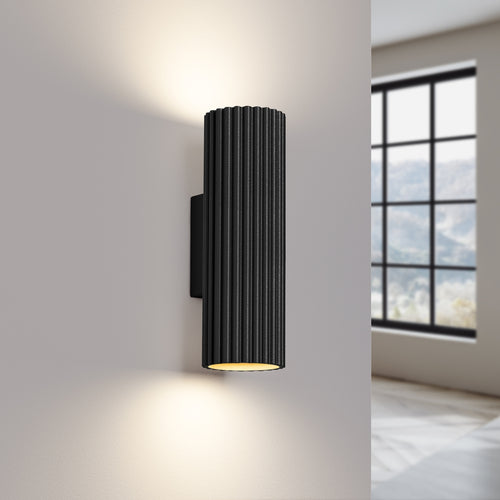 Sollux Lighting Wandlamp KARBON 20 zwart - 6,5x8,5x20cm