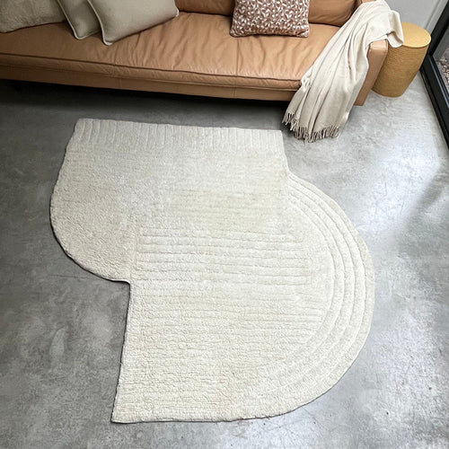 Malagoon vloerkleed Mokoh - gebroken wit - 177x178cm 80% wool 20% cotton (100% wool tufted)