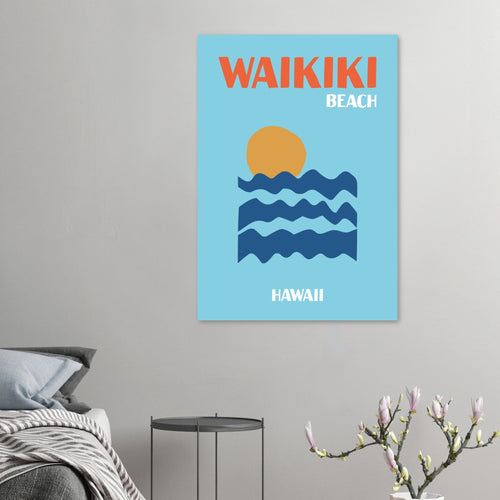 Artfulprints  Hawaii - Waikiki Beach   poster 50x70 cm - vtwonen shop