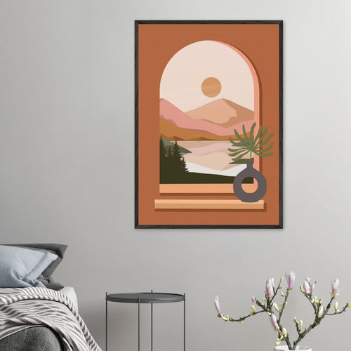 Artfulprints Poster Boho – Terracotta window   - 70x100 cm - Terracotta