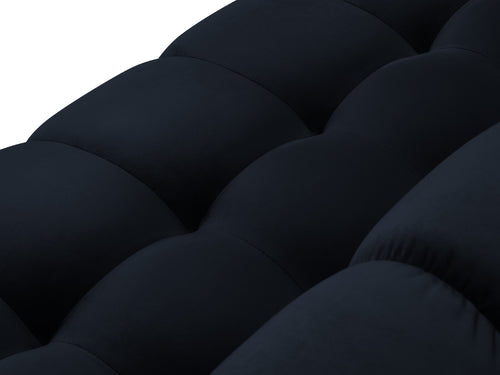 Cosmopolitan Design Panoramische hoekbank links Bali 7-zits, flueel, donkerblauw - 256x327x75cm