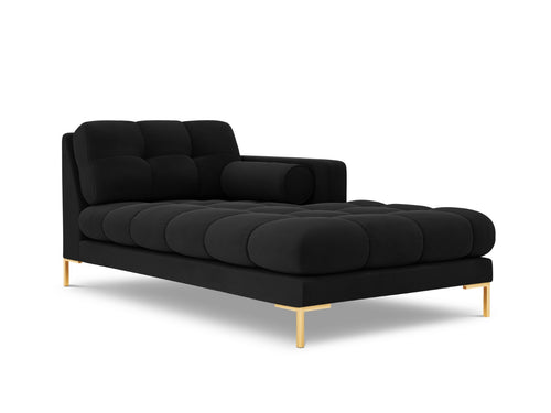 Cosmopolitan Design rechter chaise longue Bali flueel, zwart - 185x102x75cm