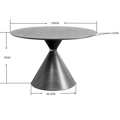 Kare Design Eettafel Cono Ø120cm keramiek walnoot