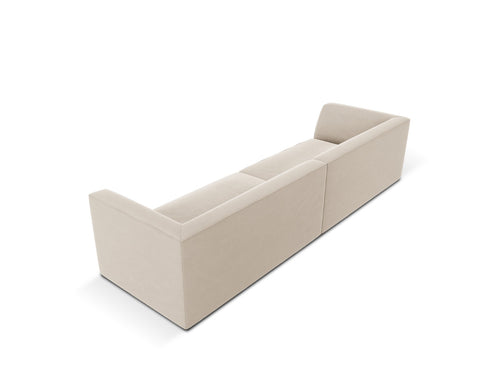 Micadoni Bank Ruby 4-zits, flueel, beige - 93x302x69cm
