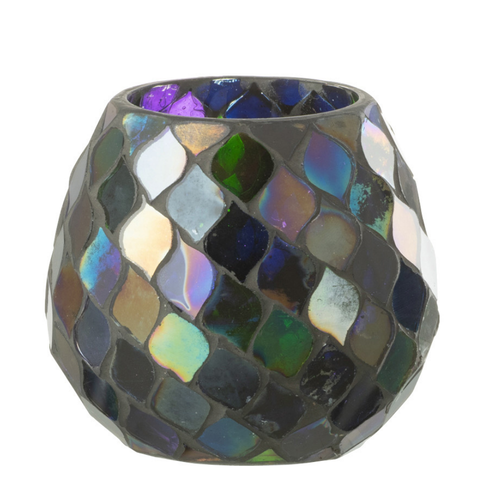 J-Line windlicht Mozaiek - glas - paars - medium - vtwonen shop