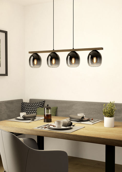 EGLO hanglamp Filago - e27 - 88 cm - zwart/bruin