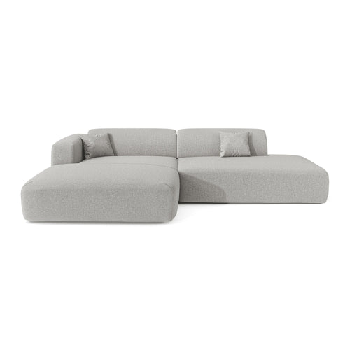 Sia Home - Open hoekbank links MYRA - kruisweefsel lichtgrijs 300cm