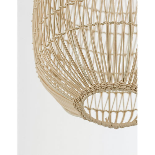 Merano Amarillo 30 cm koepel hangende plafondlamp natuurlijk rotan zwarte stof draad, voet LED E27