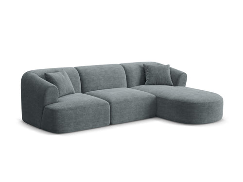 Cosmopolitan Design Modulaire hoekbank rechts Campi 4-zits, ribfluwelen donkergrijs - 156x256x70cm