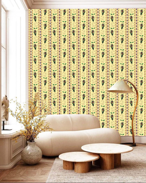 Catchii Behang Encanto Aztec Flowers pastel sand