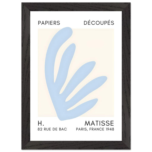 Artfulprints Poster met Lijst Matisse – Aquatic impression light blue   - A4 21x29.7 cm - Blauw