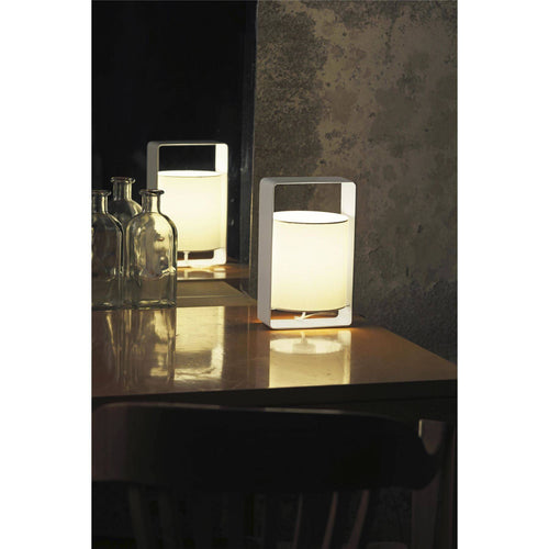 Faro Lula - 1 Light Small Tafellamp Wit met Kap, E27