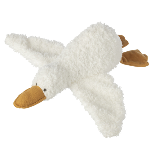 J-Line knuffelbeer Eend Slapend - polyester - wit/geel