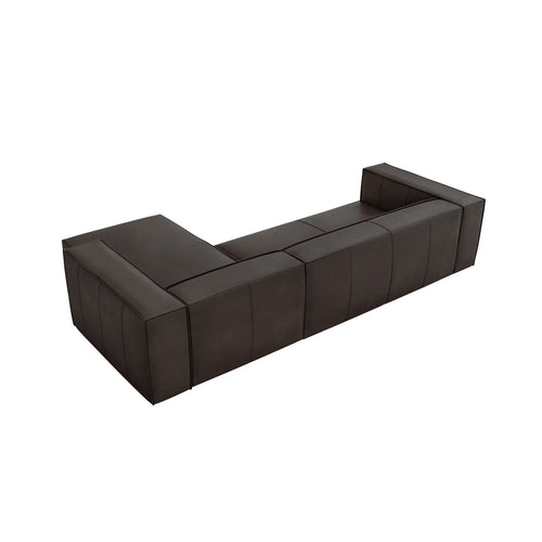 Cosmopolitan Design - Rechter hoekbank Turin 5-zits, echt leer grafiet - 173x290x68cm