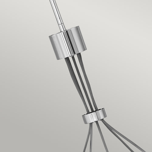 Ensemble Hinkley Fredrick Ramond 5-lichts hanglamp gepolijst nikkel
