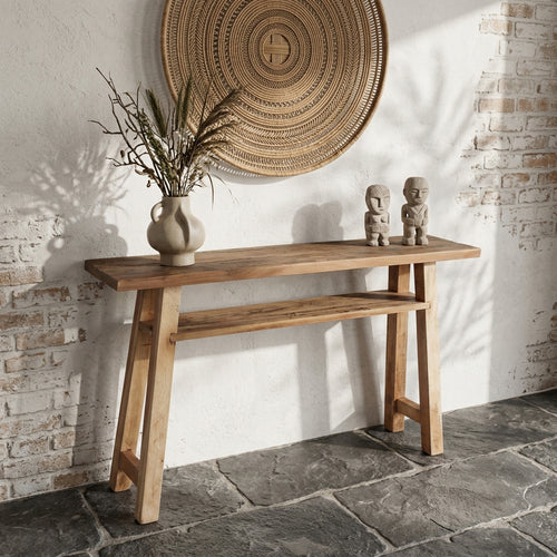 Raw materials bijzettafel Farmwood - FSC gerecycled hout - 140x30x80 cm