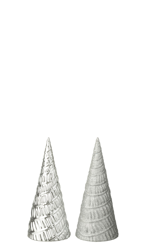 J-Line decoratie Boom - kunststof - wit - 2 stuks - vtwonen shop