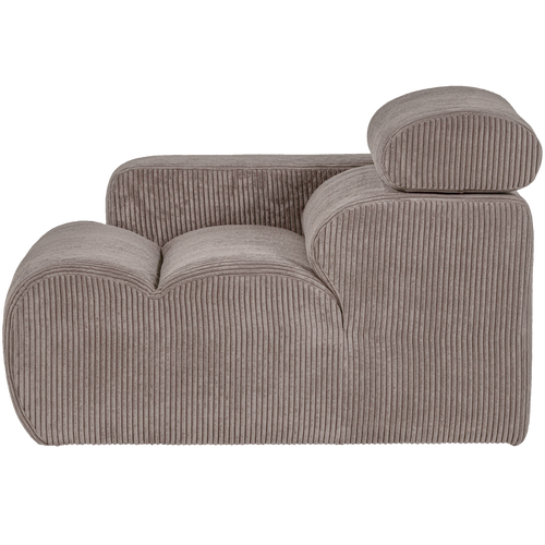 WOOOD 1-zits element bank arm rechts Novi - Ribstof - Zand - 86x109x113