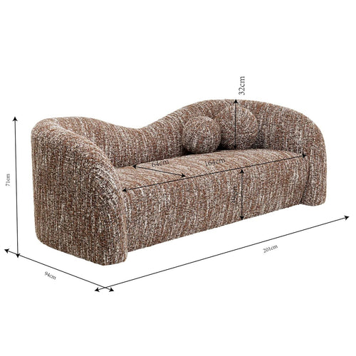 Kare Design Sofa Livia Melange 2-Zits bruin
