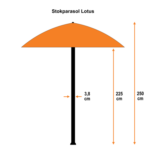 Garden Impressions stokparasol Lotus d grijs Ø300 cm met 40kg Eureka voet en hoes