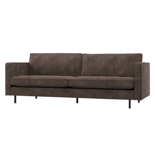 WOOOD classic 2,5-zits bank Rodeo - Ribstof - Bruin - 83x230x88