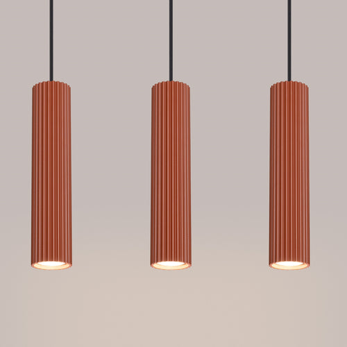 Sollux Lighting Hanglamp KARBON 3L rood oker - 45x6,5x98cm