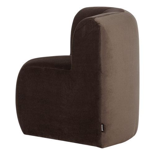 WOOOD eetbank hoek rugleuning Mojo Base - Velvet - Bruin - 83x80x80