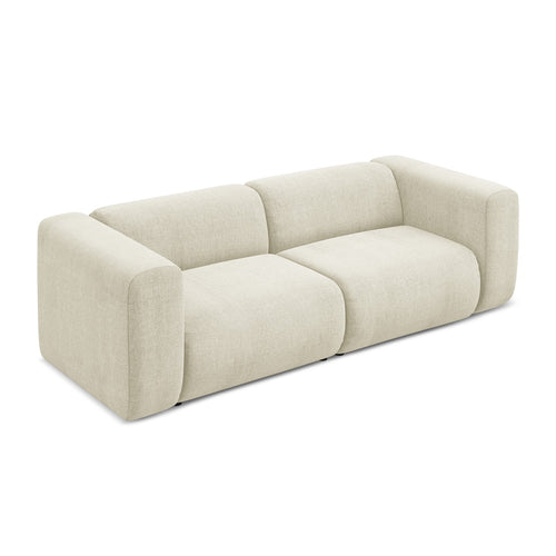 LaMiaSofa 3-zits bank Bari - chenille stof - beige - 228x89x70