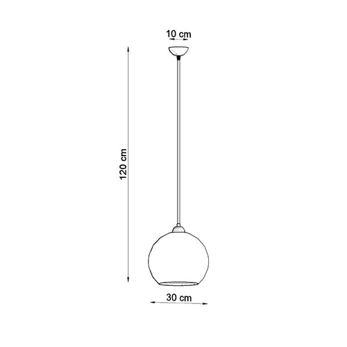 Sollux Lighting Hanglamp BALL wit - 30x30x120cm