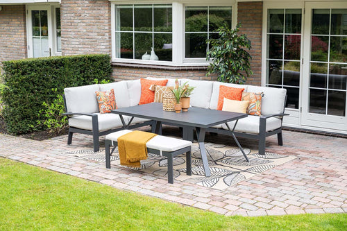 Garden Impressions Camilo lounge dining set 6-delig rechts - donker grijs