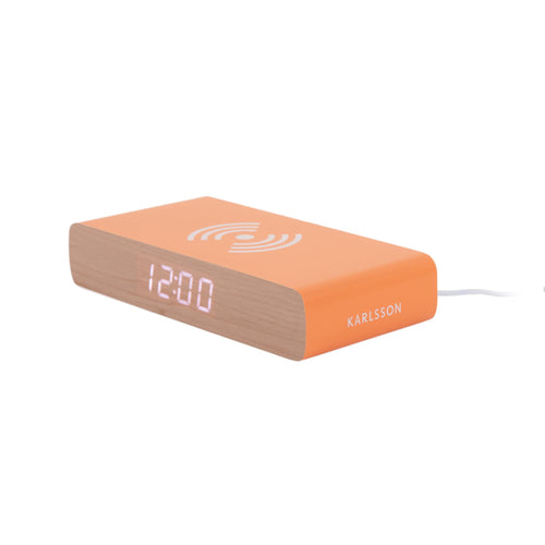 Karlsson wekker Retro Flat LED - oranje - 16.1x7.6x3cm