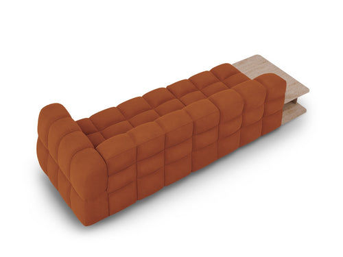 Cosmopolitan Design linker modulaire bank Sky 4-zits, flueel, terracotta - 102x297x70cm