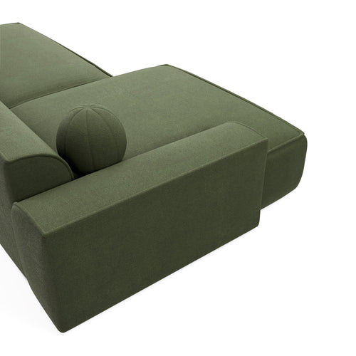 Sia Home - Hoekbank links ANIA - kruisweefsel olijfgroen 260cm