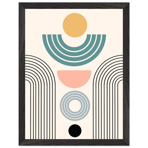Artfulprints Poster met Lijst Boho – Modern sunrise   - 30x40 cm - Meerkleurig