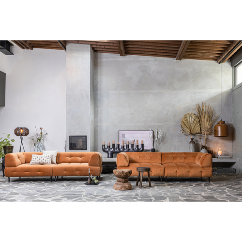 WOOOD 4-zits bank Lloyd - Velvet - Cinnamon - 75x245x90