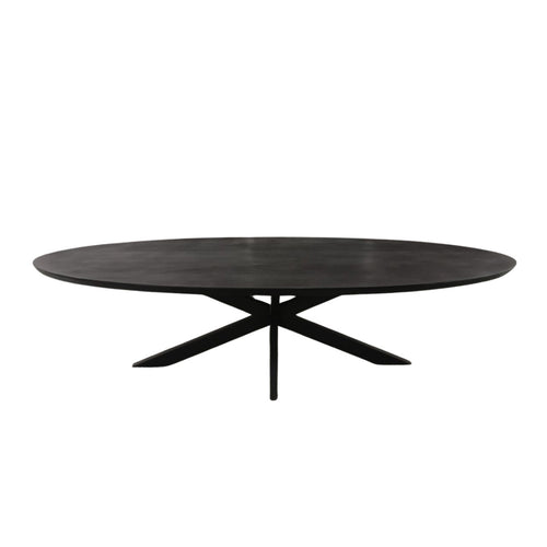 StarFurn Eettafel Brandy - Ovaal Zwart Mangohout - 240x110x76cm