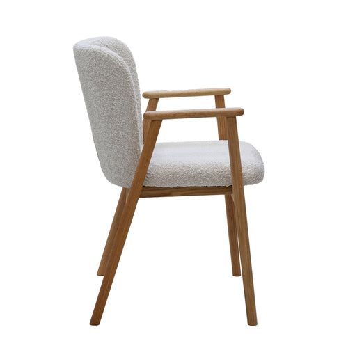 DÉJA Living Eetkamerstoel Lena - Eikenhout/Polyester - Beige - Set van 2