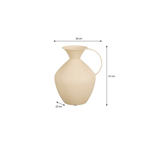 Mica Decorations Gyge Vaas - L26 x B22 x H31 cm - Metaal - Off-white