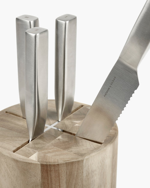 Serax Knife set with wooden knife block Base - vtwonen shop
