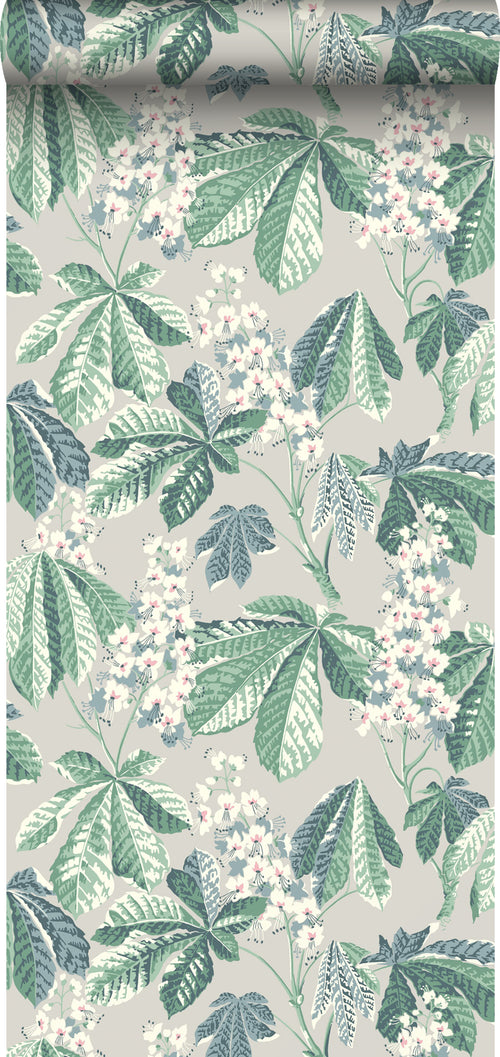 Borastapeter behang bladeren grijs - 53 cm x 10.05 m - 660407