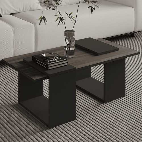 Calicosy - Salontafel ELSY - Donker hout 90x46,6x37 cm