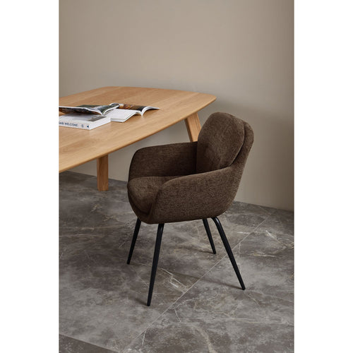 WOOOD eetkamerstoelen Runa - Polyester - Warm Bruin - Set van 6 - vtwonen shop