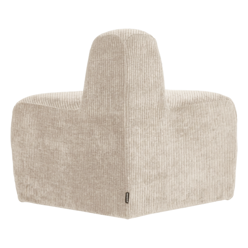 WOOOD eetbank hoek rond rugleuning Mojo Base - Rib - Ecru - 83x76x76