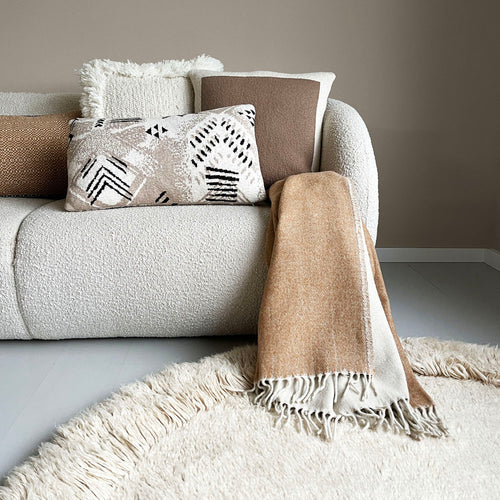 Malagoon kussen Poster - rustiek beige - 50x50cm 100% organisch katoen