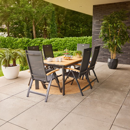 Hartman Tuinstoel Troy - Teak Antraciet - Verstelbaar - vtwonen shop